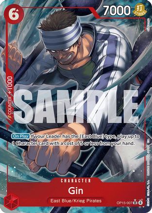 Gin (Alternate Art) OP15-007 Super Rare Adventure on Kami's Island NM/M