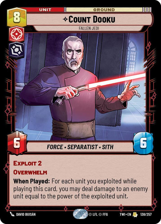 Count Dooku - Fallen Jedi 138/257 Rare Twilight of the Republic NM/M