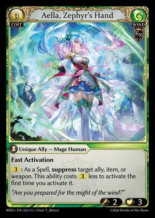 Aella, Zephyr's Hand 252 Super Rare Radiant Origins NM