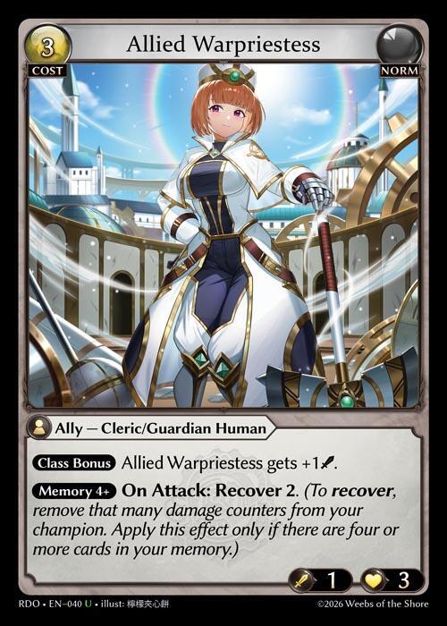 Allied Warpriestess 040 Uncommon Radiant Origins NM