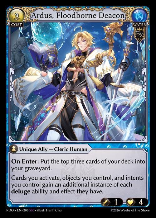 Ardus, Floodborne Deacon 206 Super Rare Radiant Origins NM