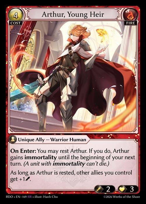 Arthur, Young Heir 169 Super Rare Radiant Origins NM