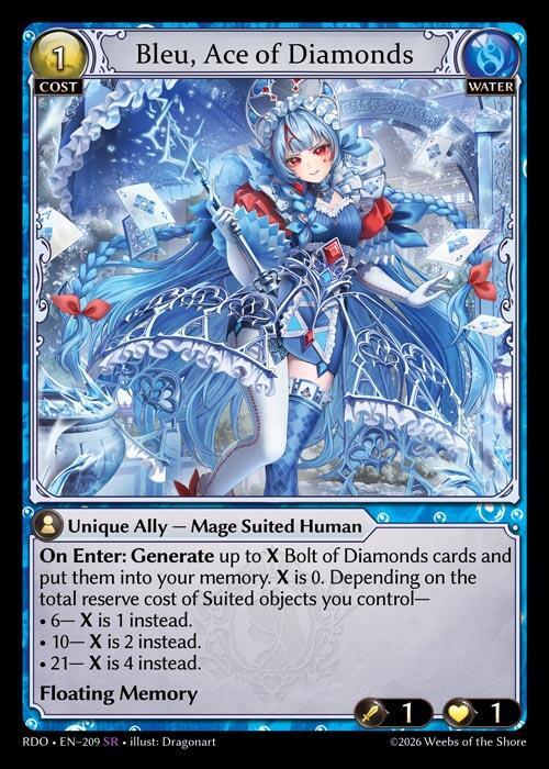 Bleu, Ace of Diamonds 209 Super Rare Radiant Origins NM