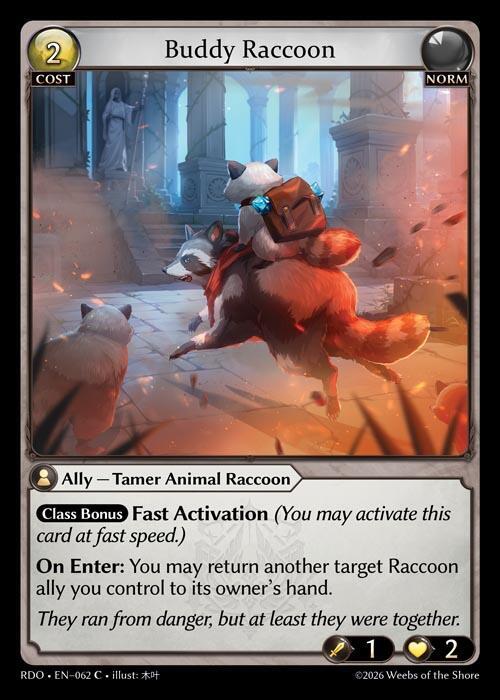 Buddy Raccoon 062 Common Radiant Origins NM