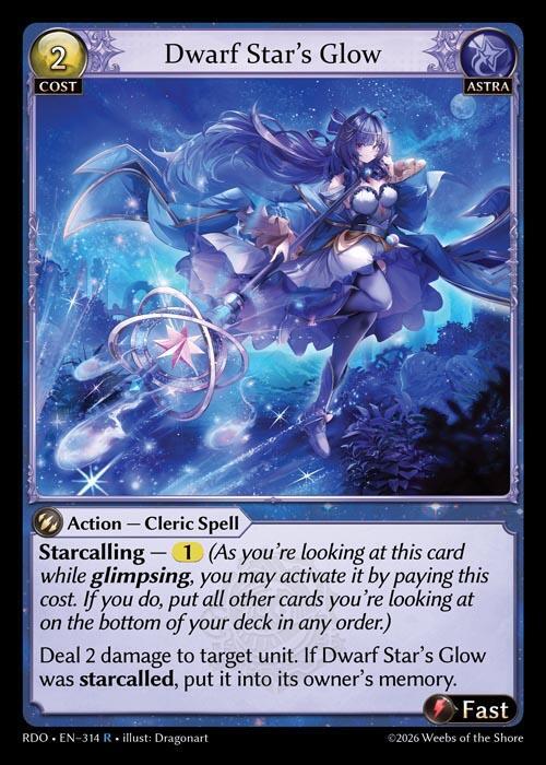 Dwarf Star's Glow 314 Rare Radiant Origins NM