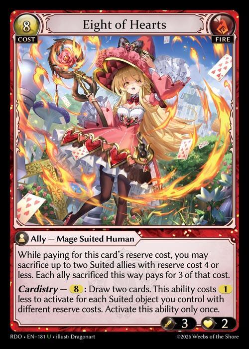 Eight of Hearts 181 Uncommon Radiant Origins NM