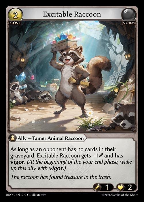 Excitable Raccoon 072 Common Radiant Origins NM