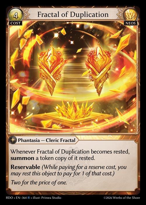 Fractal of Duplication 364 Rare Radiant Origins NM