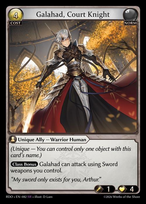 Galahad, Court Knight 082 Super Rare Radiant Origins NM