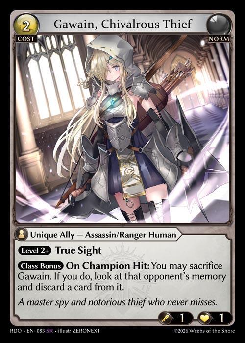 Gawain, Chivalrous Thief 083 Super Rare Radiant Origins NM