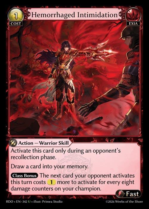 Hemorrhaged Intimidation 342 Uncommon Radiant Origins NM