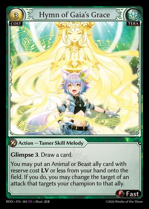 Hymn of Gaia's Grace 383 Super Rare Radiant Origins NM