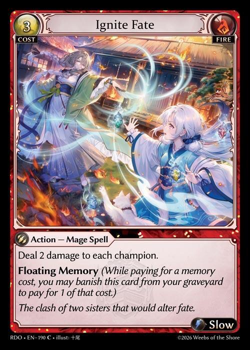 Ignite Fate 190 Common Radiant Origins NM