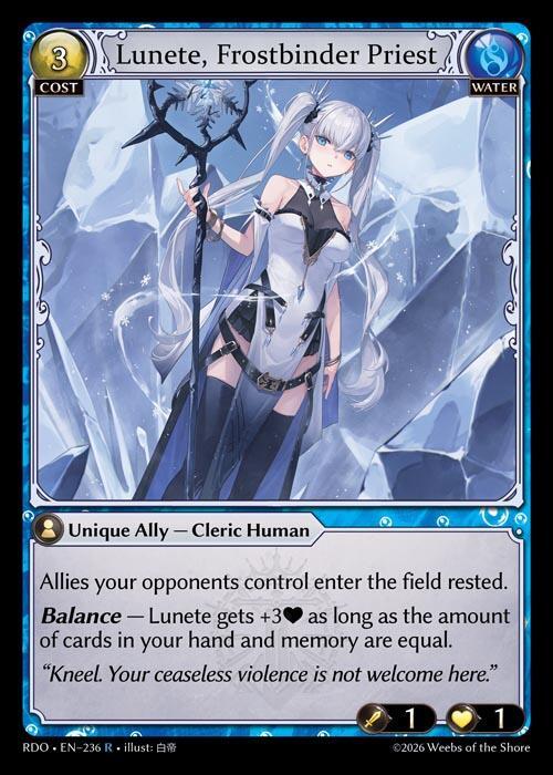 Lunete, Frostbinder Priest 236 Rare Radiant Origins NM