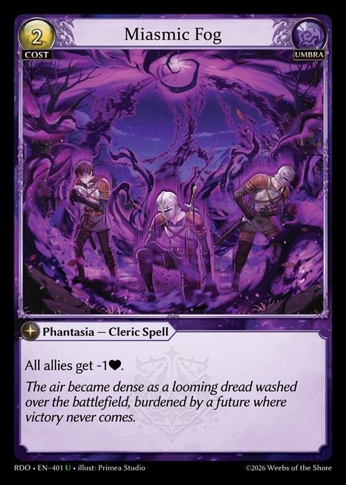 Miasmic Fog 401 Uncommon Radiant Origins NM