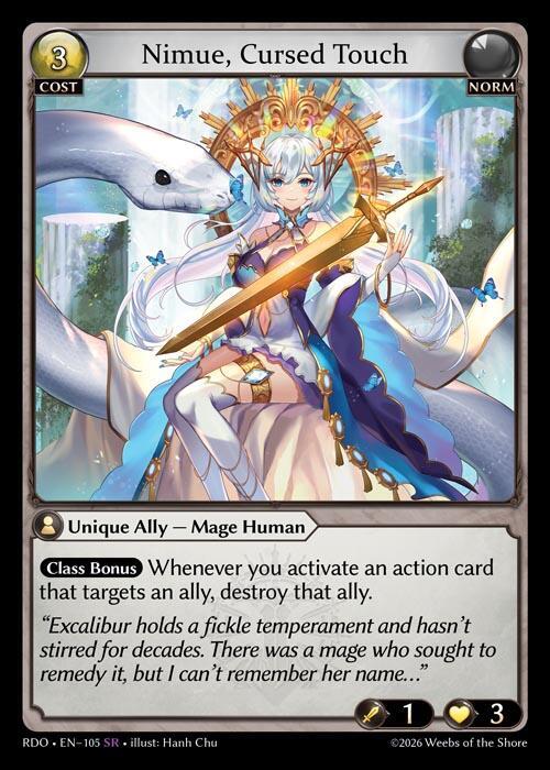 Nimue, Cursed Touch 105 Super Rare Radiant Origins NM