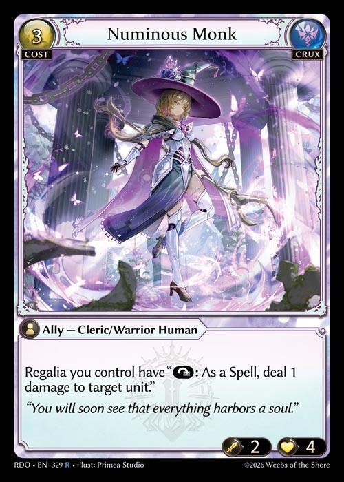 Numinous Monk 329 Rare Radiant Origins NM