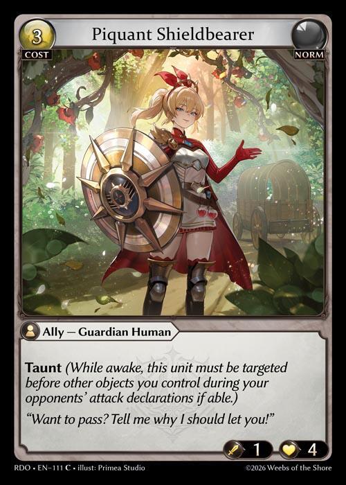 Piquant Shieldbearer 111 Common Radiant Origins NM