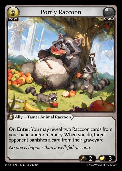 Portly Raccoon 112 Common Radiant Origins NM