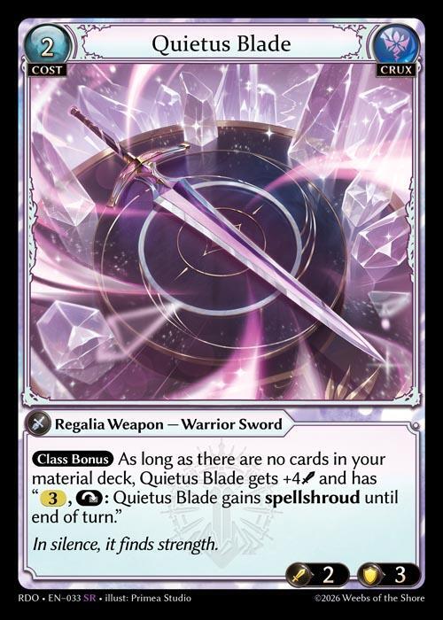 Quietus Blade 033 Super Rare Radiant Origins NM
