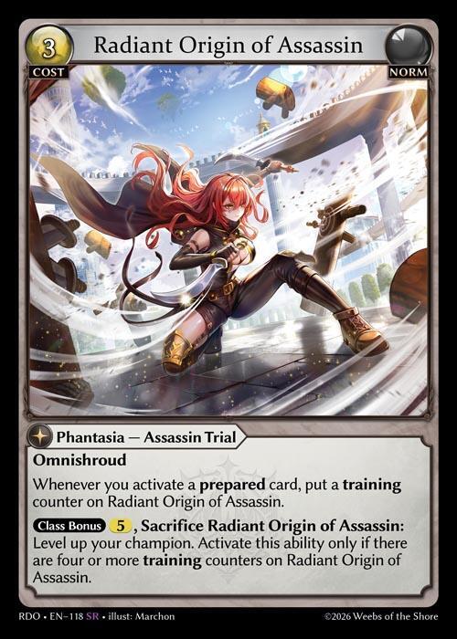Radiant Origin of Assassin 118 Super Rare Radiant Origins NM