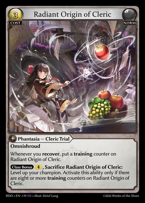 Radiant Origin of Cleric 119 Super Rare Radiant Origins NM