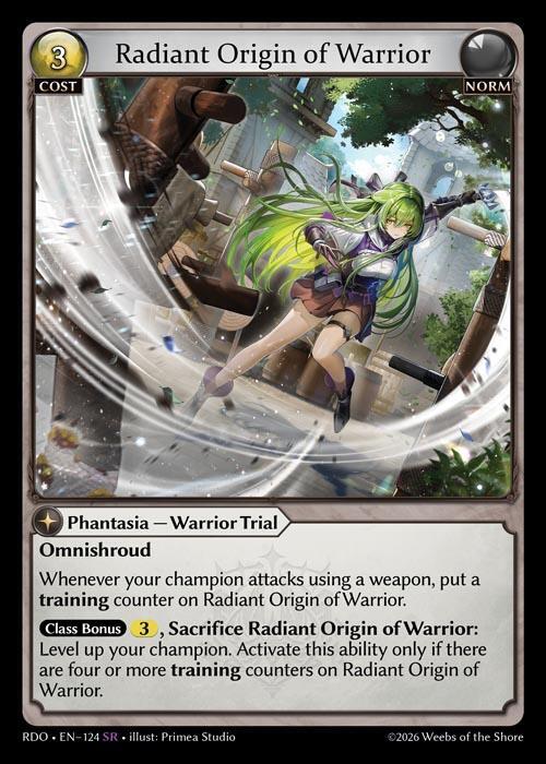 Radiant Origin of Warrior 124 Super Rare Radiant Origins NM