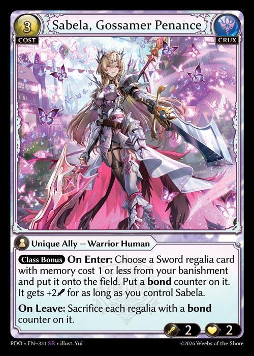 Sabela, Gossamer Penance 331 Super Rare Radiant Origins NM