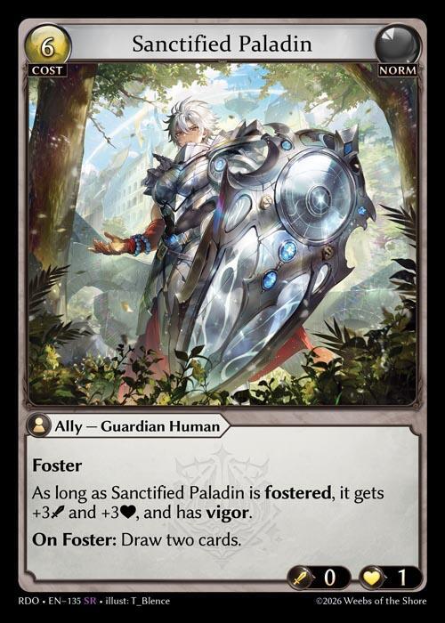 Sanctified Paladin 135 Super Rare Radiant Origins NM