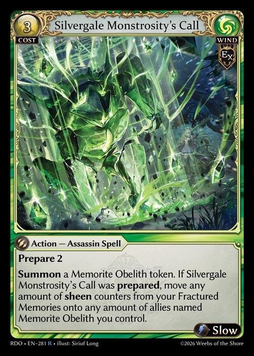 Silvergale Monstrosity's Call 281 Rare Radiant Origins NM