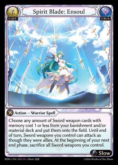 Spirit Blade: Ensoul 333 Super Rare Radiant Origins NM