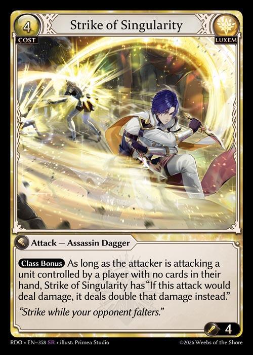 Strike of Singularity 358 Super Rare Radiant Origins NM