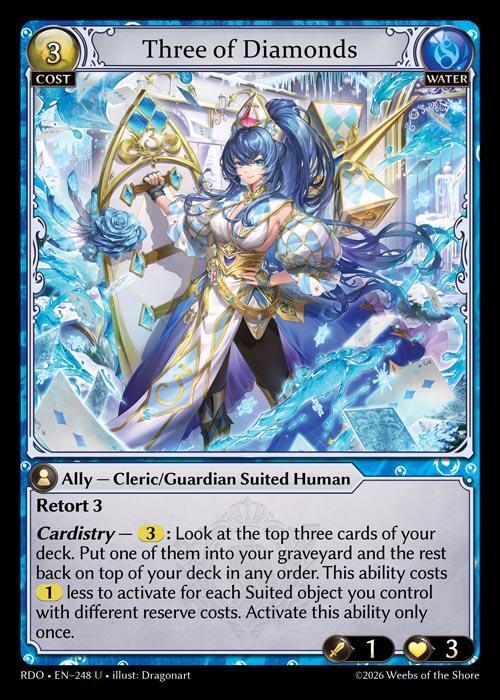 Three of Diamonds 248 Uncommon Radiant Origins NM