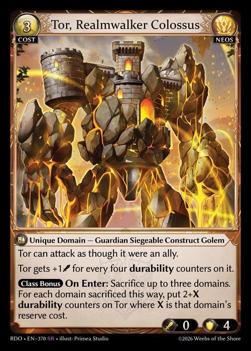 Tor, Realmwalker Colossus 370 Super Rare Radiant Origins NM
