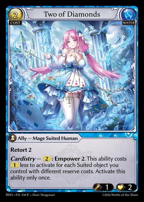 Two of Diamonds 250 Common Radiant Origins NM