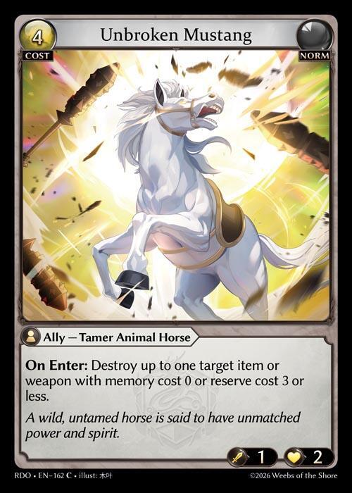 Unbroken Mustang 162 Common Radiant Origins NM