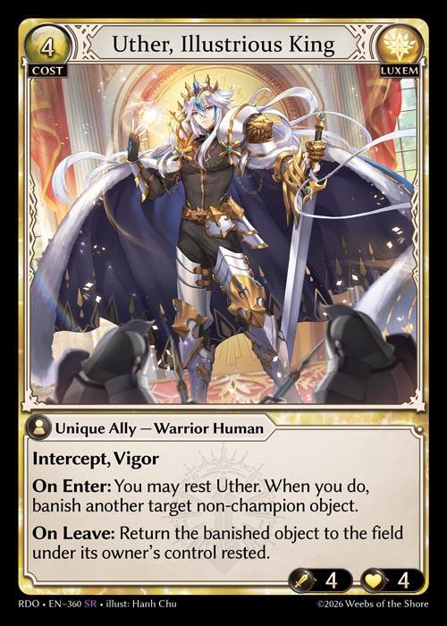 Uther, Illustrious King 360 Super Rare Radiant Origins NM