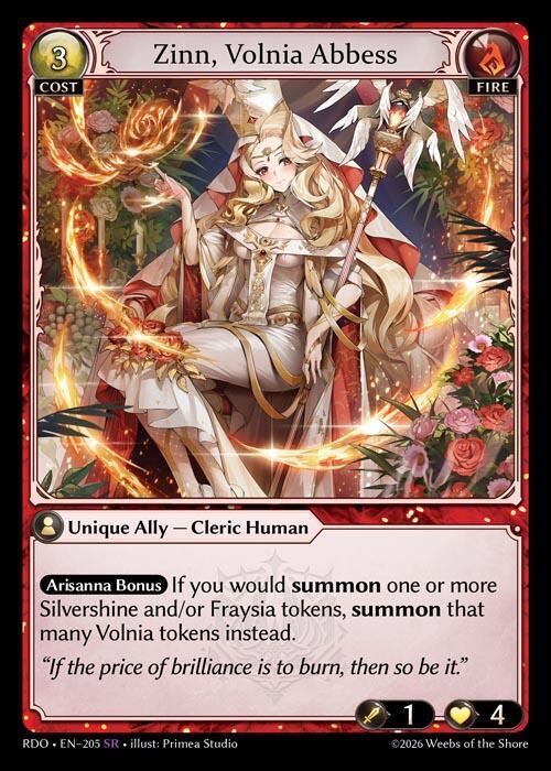 Zinn, Volnia Abbess 205 Super Rare Radiant Origins NM