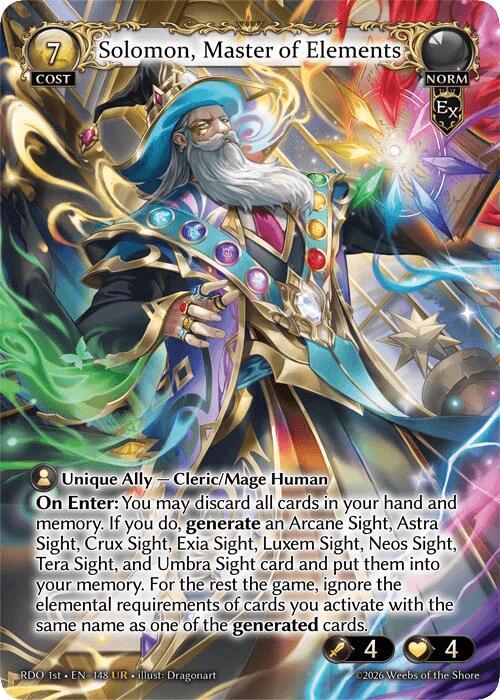 Solomon, Master of Elements 148 Ultra Rare Radiant Origins NM