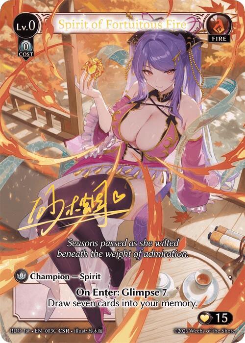 Spirit of Fortuitous Fire (003C) 003C Collector Super Rare Radiant Origins NM