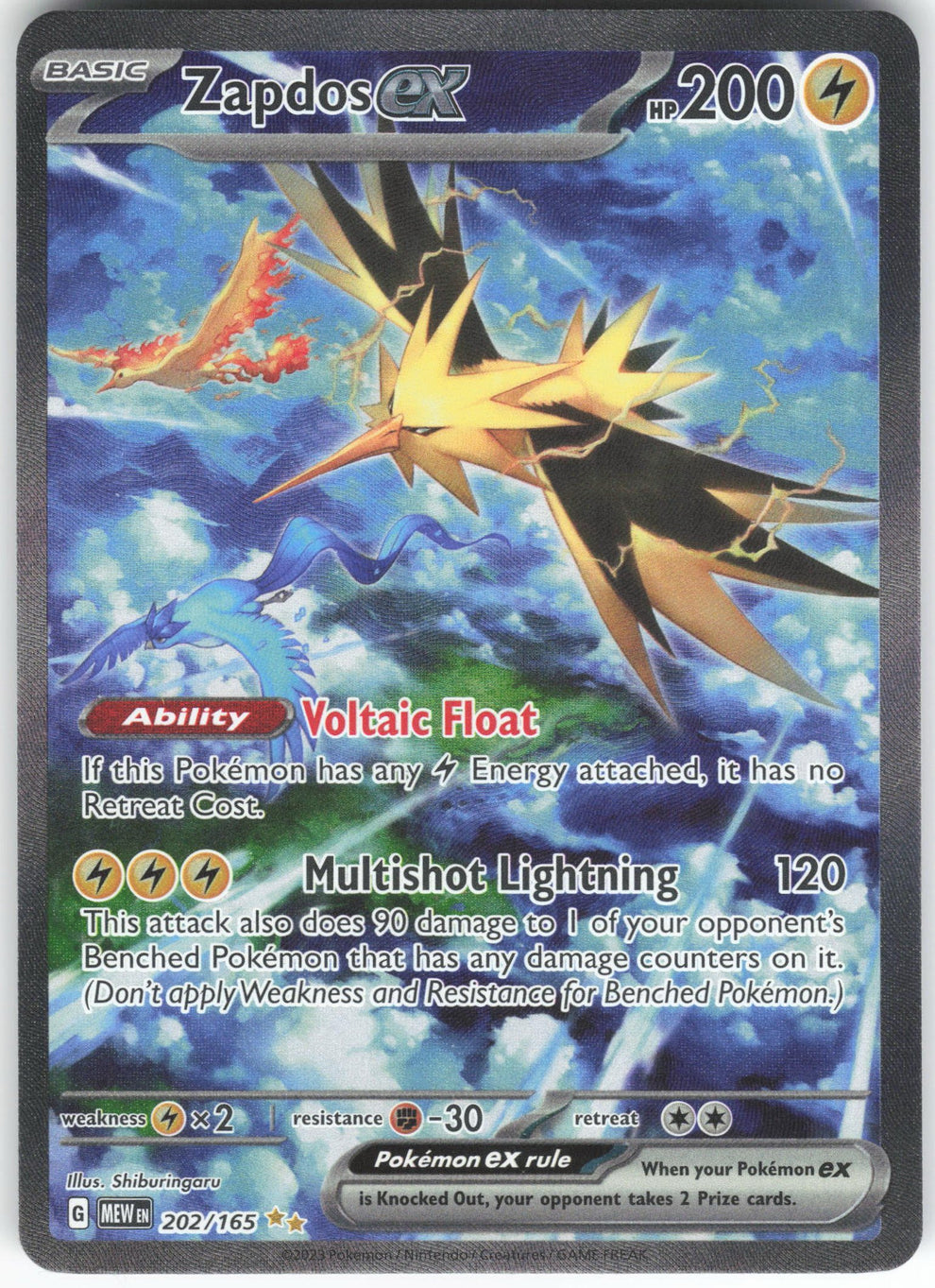 Zapdos ex - Special Illustration Rare SV: Scarlet & Violet 151 202/165 ...