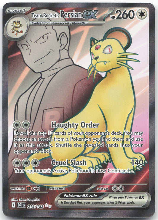 Team Rocket's Persian ex - Ultra Rare SV10: Destined Rivals 219/182 NM