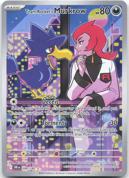 Team Rocket's Murkrow - Illustration Rare SV10: Destined Rivals 200/182 NM