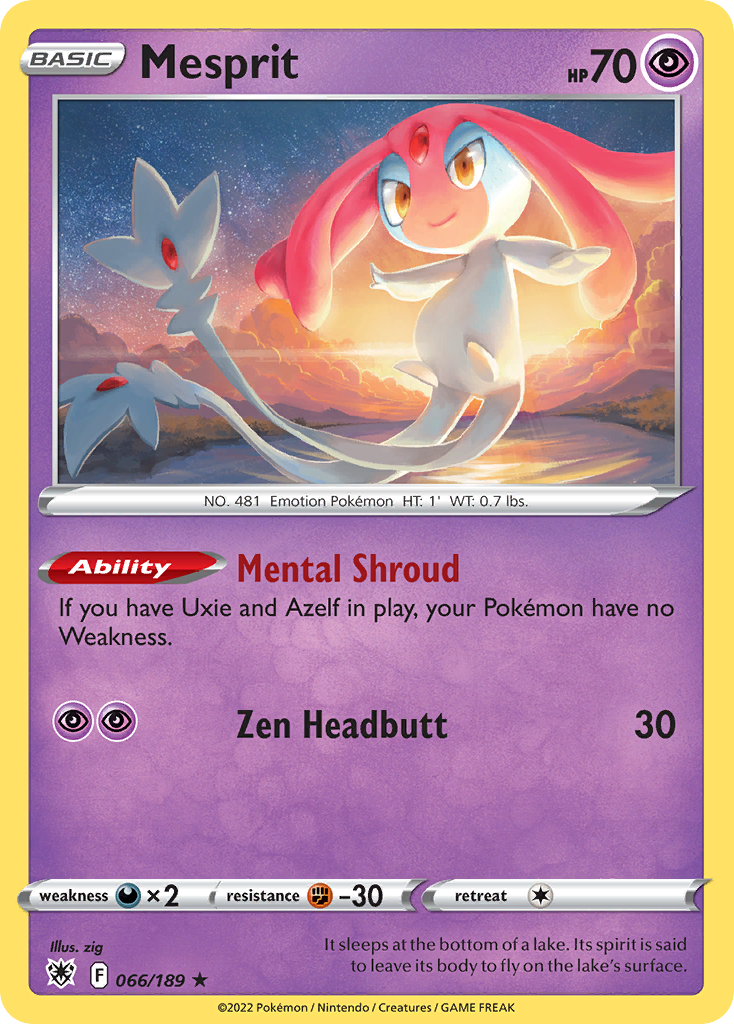 Mesprit 066/189 Rare Astral Radiance Holo NM/LP