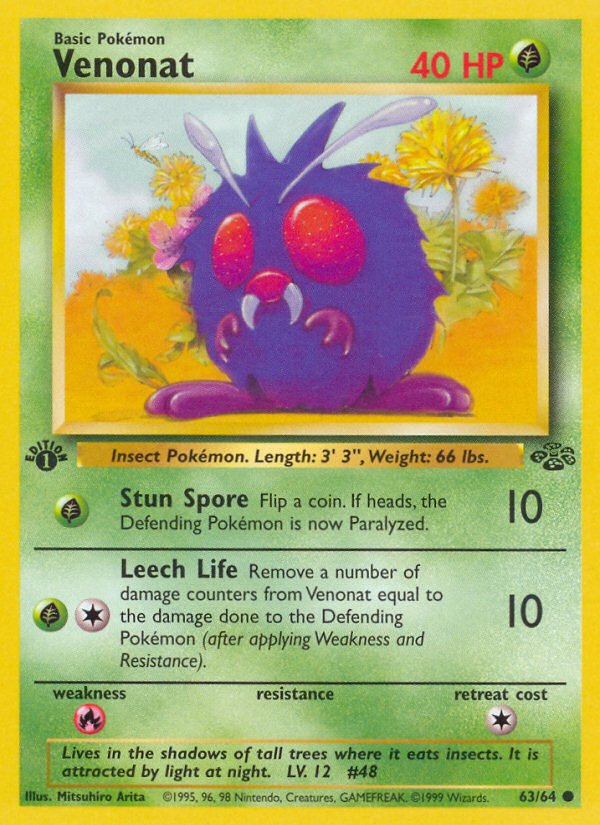 Venonat 63/64 Common Jungle Unlimited NM/M
