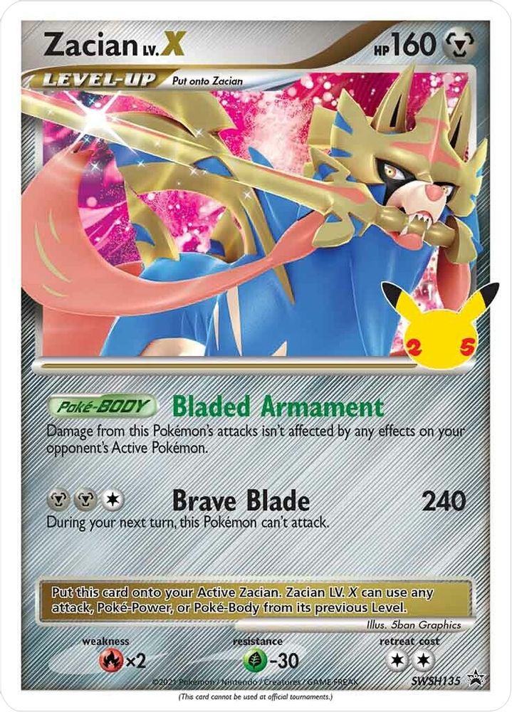 Zacian LV. X SWSH135 Promo Sword & Shield Promo Holo NM/M