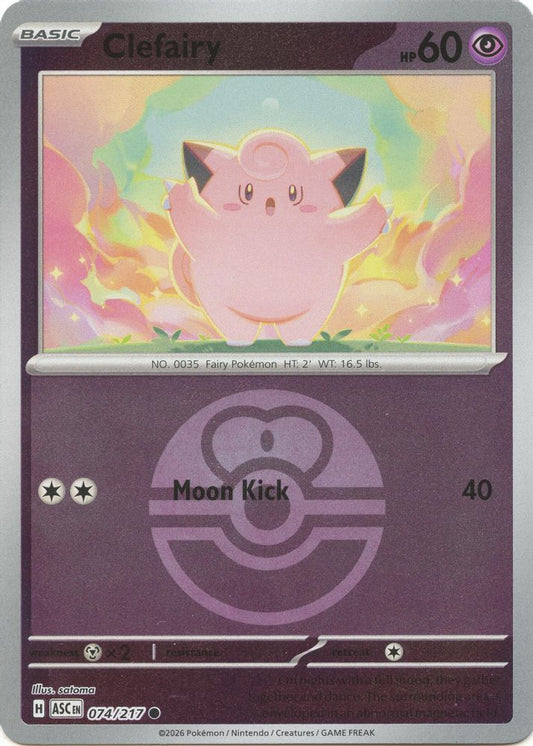 Clefairy (Love Ball) 074/217 Common Reverse Holo Ascended Heroes NM/M