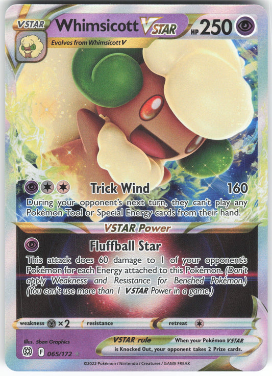 Whimsicott VSTAR Ultra Rare SWSH09: Brilliant Stars 065/172 NM