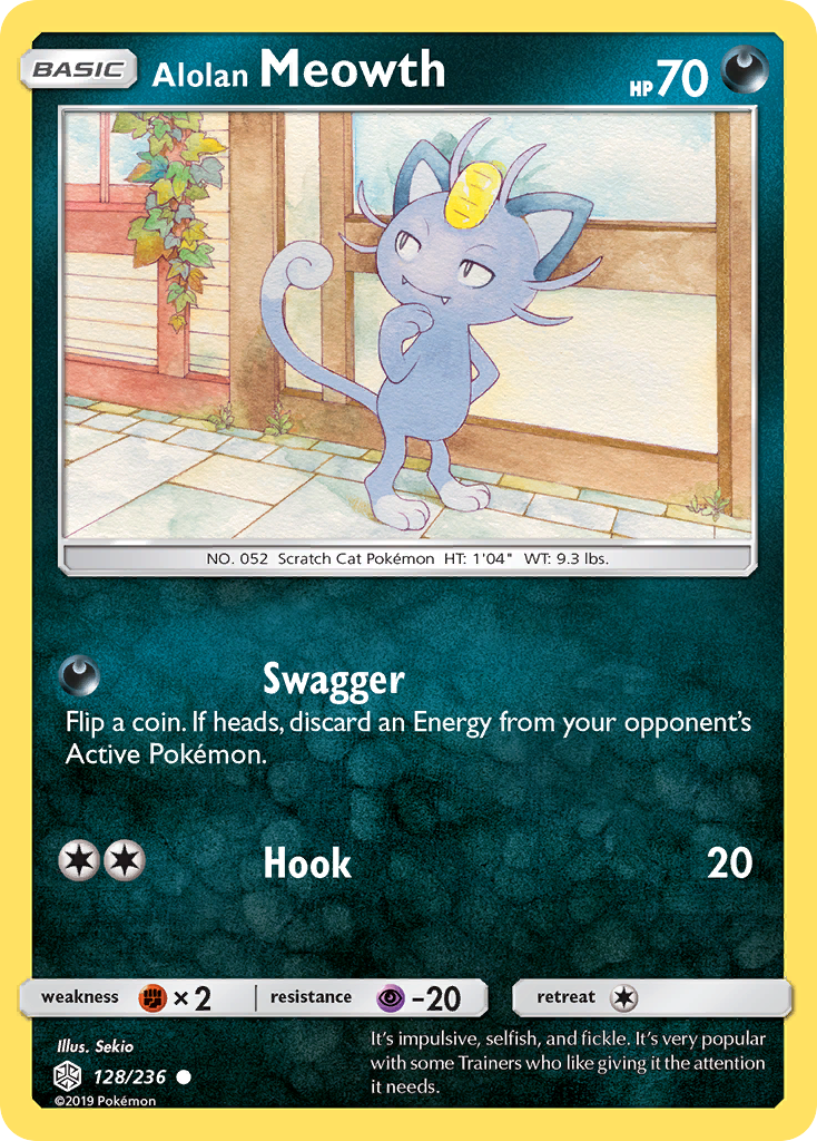 Alolan Meowth 128/236 Common Cosmic Eclipse NM/M