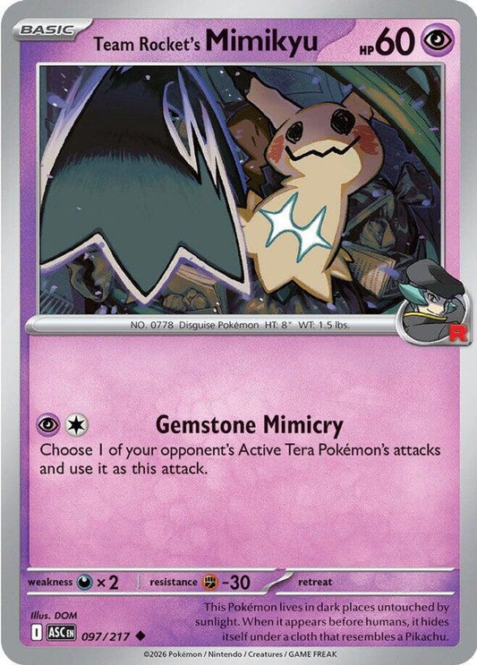 Team Rocket's Mimikyu 097/217 Uncommon Ascended Heroes NM/M